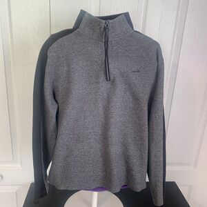 Calvin Klein Jeans 1/4 Zip Pullover Sweater Mens Medium Gray Mock Neck Thermal